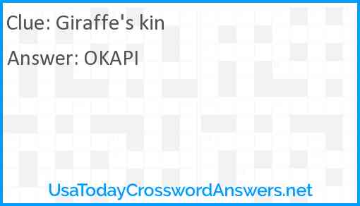 Giraffe's kin Answer