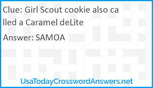 Girl Scout cookie also called a Caramel deLite Answer