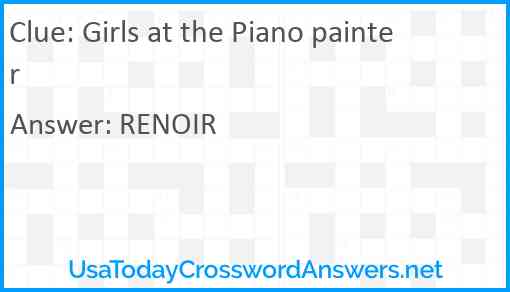 Girls at the Piano painter Answer