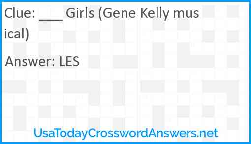 ___ Girls (Gene Kelly musical) Answer
