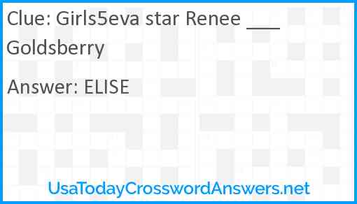 Girls5eva star Renee ___ Goldsberry Answer