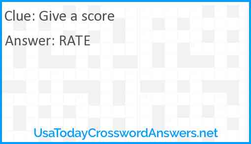 Give a score Answer