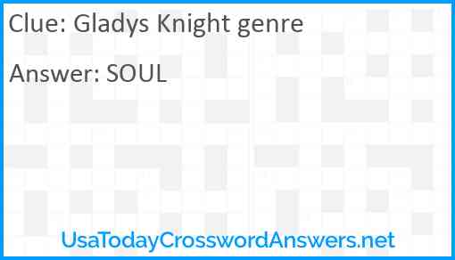 Gladys Knight genre Answer