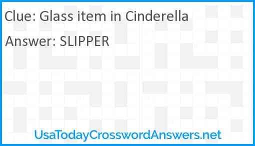 Glass item in Cinderella Answer