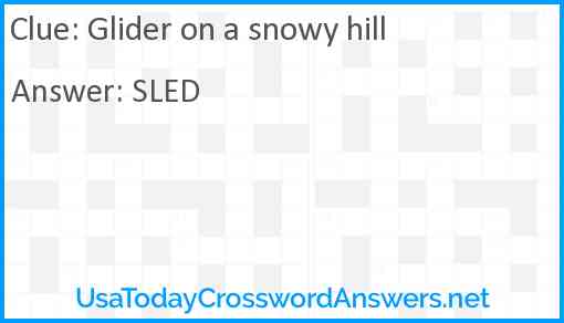 Glider on a snowy hill Answer