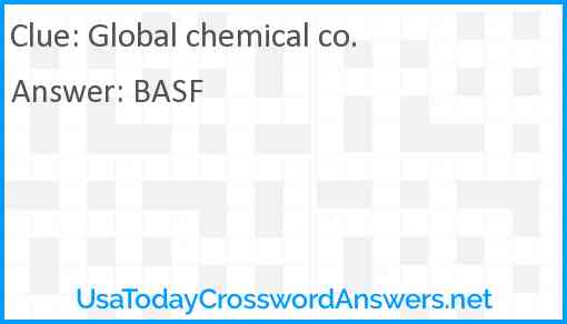 Global chemical co. Answer