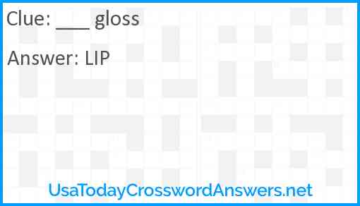___ gloss Answer