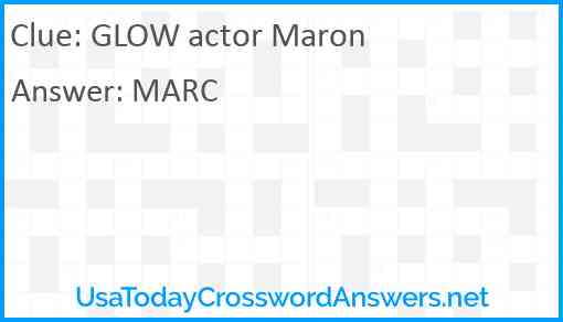 GLOW actor Maron Answer