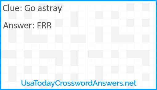 Go astray Answer