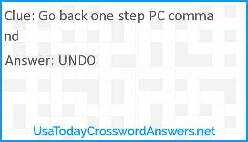Go back one step PC command Answer