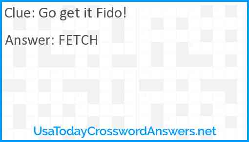 Go get it Fido! Answer