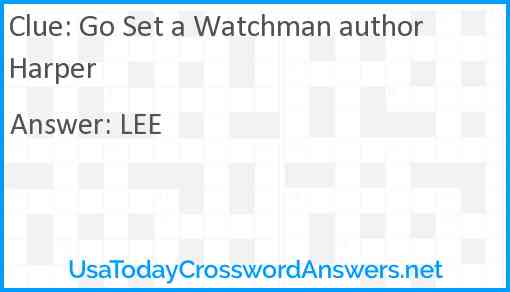 Go Set a Watchman author Harper Answer