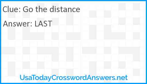 Go the distance Answer