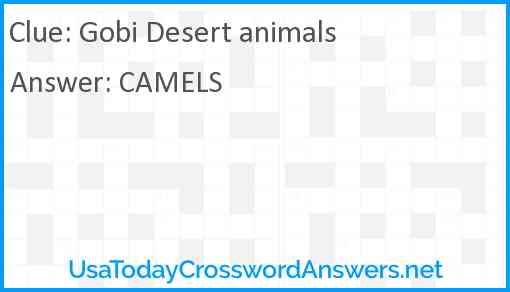 Gobi Desert animals Answer