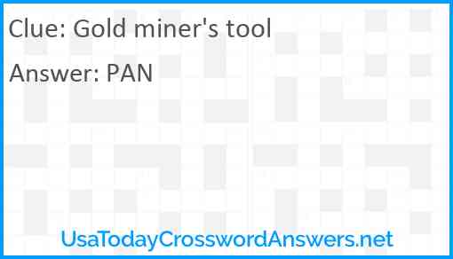 Gold miner's tool Answer