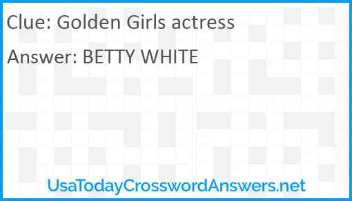 Golden Girls actress Answer