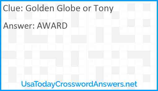 Golden Globe or Tony Answer