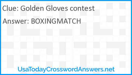 Golden Gloves contest Answer