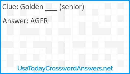 Golden ___ (senior) Answer