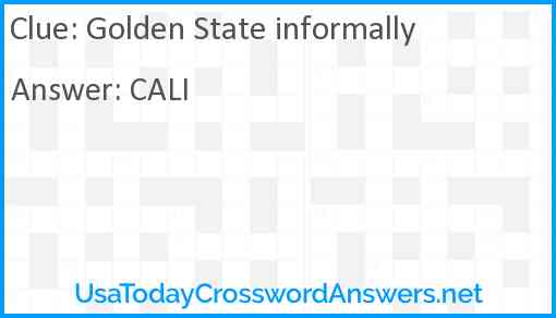 Golden State informally Answer