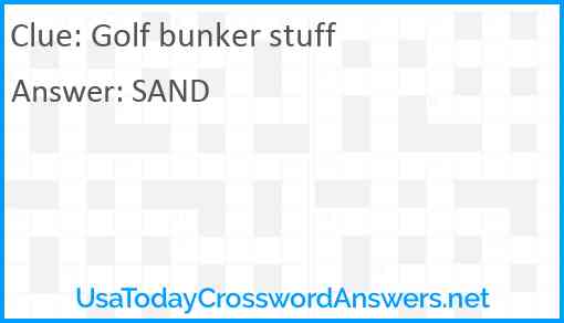 Golf bunker stuff Answer