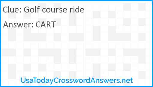 Golf course ride Answer