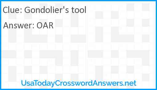 Gondolier's tool Answer