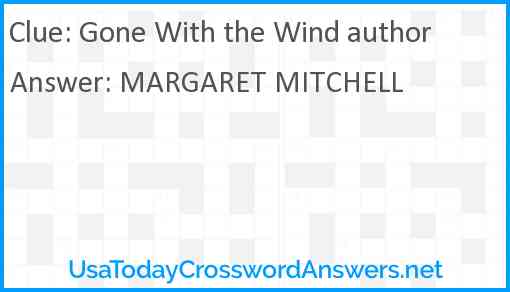 Gone With the Wind author Answer