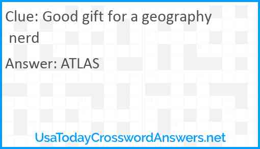 Good gift for a geography nerd Answer