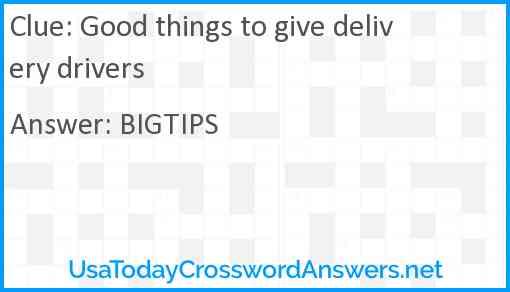 Good things to give delivery drivers Answer