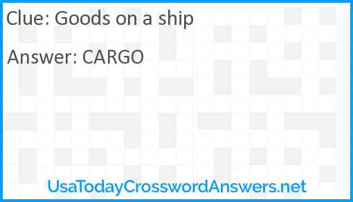 Goods on a ship Answer