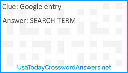 Google entry Answer