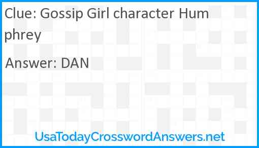 Gossip Girl character Humphrey Answer