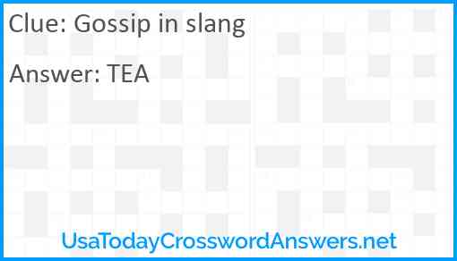 Gossip in slang Answer