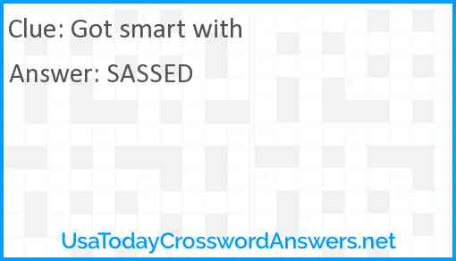 Got smart with Answer