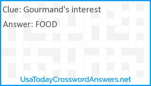 Gourmand's interest Answer