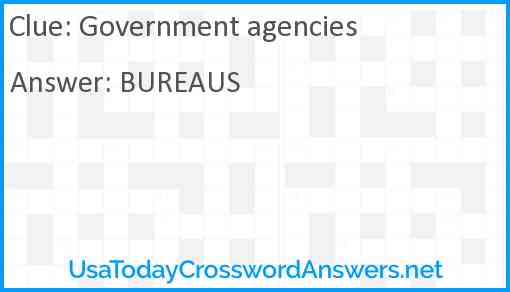 Government agencies Answer