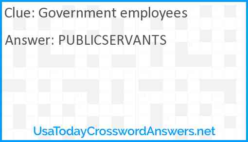Government employees Answer