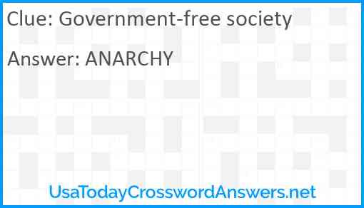 Government-free society Answer