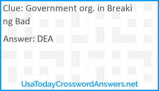 Government org. in Breaking Bad Answer