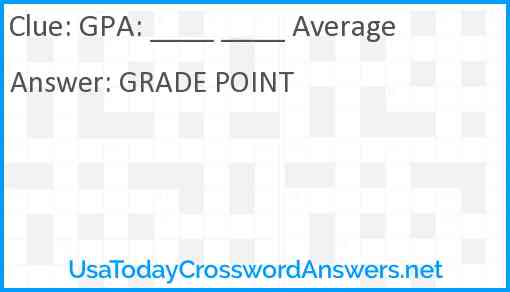 GPA: ____ ____ Average Answer