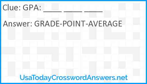 GPA: ____ ____ ____ Answer