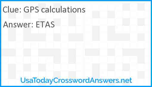 GPS calculations Answer