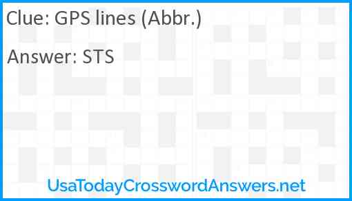 GPS lines (Abbr.) Answer