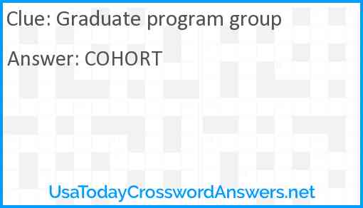 Graduate program group Answer