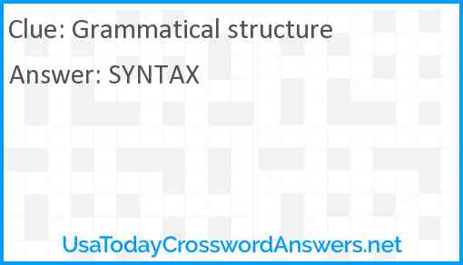 Grammatical structure Answer