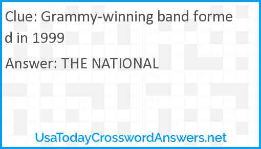 Grammy winning band formed in 1999 crossword clue