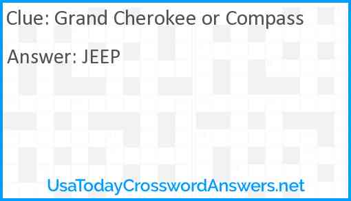 Grand Cherokee or Compass Answer