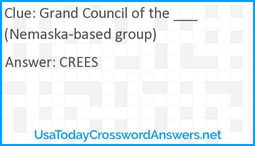 Grand Council of the ___ (Nemaska-based group) Answer