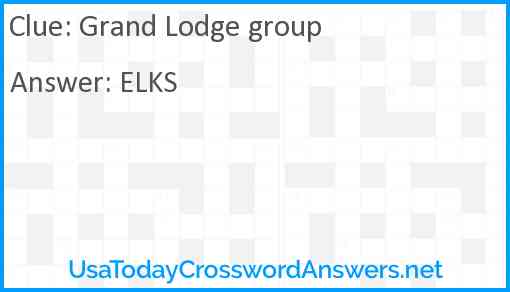 Grand Lodge group Answer